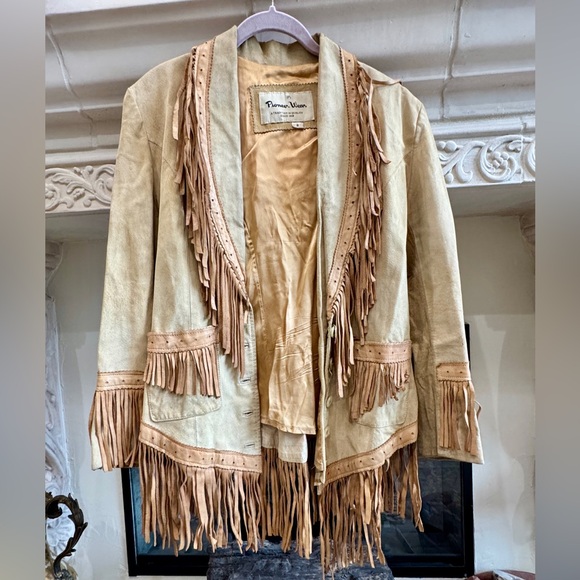 Vintage Fringe Leather Jacket size small but fits a medium also - Picture 1 of 9